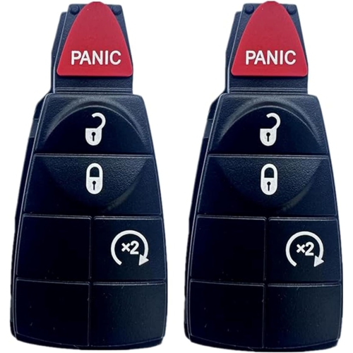 2 PCS Key Fob Cover Replacement for Chrysler, Dodge Ram, Caravan, Silicone Keyless Entry Remote Skin for Town &