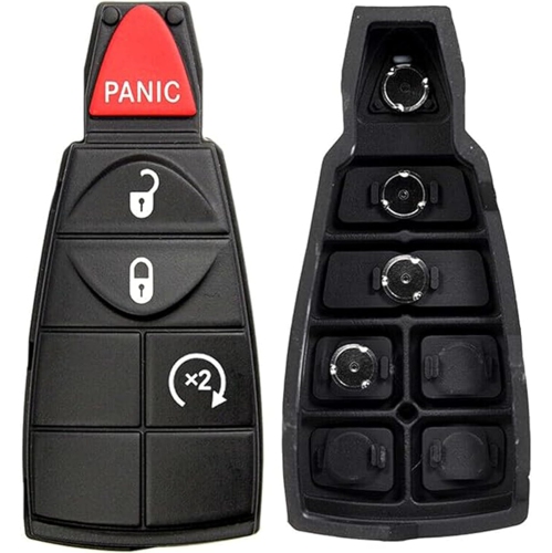 2 PCS Key Fob Cover Replacement for Chrysler, Dodge Ram, Caravan, Silicone Keyless Entry Remote Skin for Town &