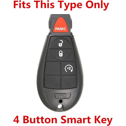 2 PCS Key Fob Cover Replacement for Chrysler, Dodge Ram, Caravan, Silicone Keyless Entry Remote Skin for Town &