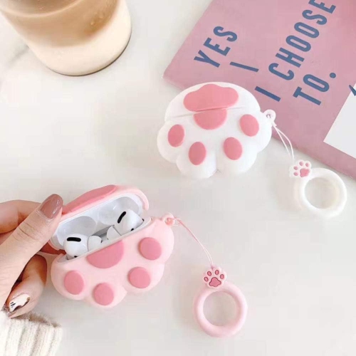 Compatible with Cat Paw AirPods Case 1/2, Kids Teens Girls Women Protective Silicone Skin for AirPod Case Cat Paw, Pink