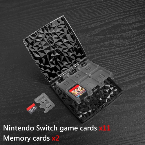 Diamond Game Case Compatible with Nintendo Switch/O Game s,12 Slots Storage Protective Box with 2