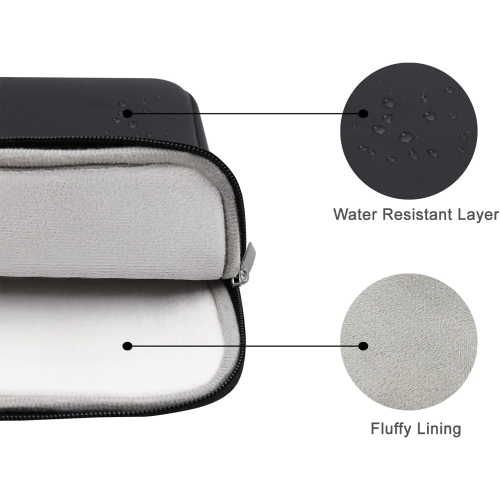 RAINYEAR 15 Inch Laptop Sleeve Soft PU Leather Case Protective Water Resistant Cover Padded Carrying Computer Bag