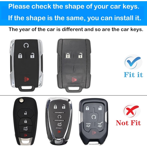 Fit for Chevrolet key fob cover case with keychain,Soft TPU key Shell/skin,4-Buttons Fit for GMC chevy