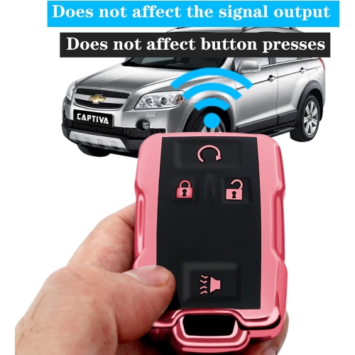 Fit for Chevrolet key fob cover case with keychain,Soft TPU key Shell/skin,4-Buttons Fit for GMC chevy