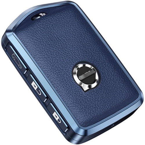 ONTTO  Leather Key Fob Cover With Keychain Stylish Key Case Full Protection Fit for Volvo Xc90 S90 Xc60 2018 2019