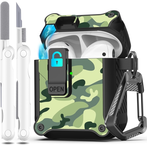 for AirPods 2nd Generation 2019,1st Gen 2016 Charging Case Cover, Full Drop Protection Auto Pop-Up Lid Design