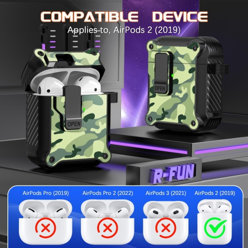 for AirPods 2nd Generation 2019,1st Gen 2016 Charging Case Cover, Full Drop Protection Auto Pop-Up Lid Design