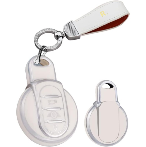 Couvercle de porte-clés à 3 boutons compatible avec BMW Mini Cooper F55 Clubman F54 Hatch F56 Cabrio F57 Countryman Cooper S
