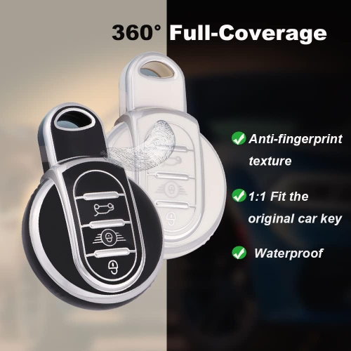 Couvercle de porte-clés à 3 boutons compatible avec BMW Mini Cooper F55 Clubman F54 Hatch F56 Cabrio F57 Countryman Cooper S