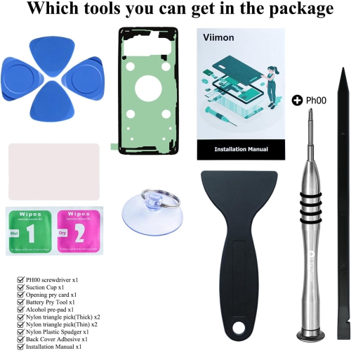 S10 y Replacement Kits for Samsung Galaxy S10 All Models with Adhesive and Repair Tool Kits
