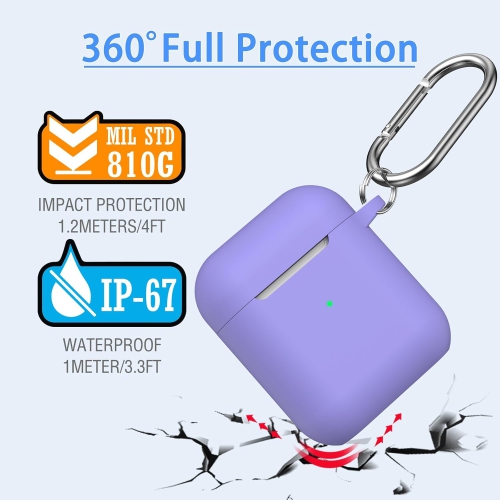 for AirPods Case Cover, Military Grade Anti-Fall Soft Silicone Shock-Absorbing Protective for AirPods 2&1
