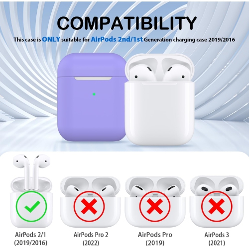 for AirPods Case Cover, Military Grade Anti-Fall Soft Silicone Shock-Absorbing Protective for AirPods 2&1