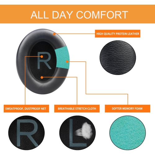 GVOEARS Replacement Earpads for Bose 700 Headphones, Ear Pads Cushions with Softer Leather,