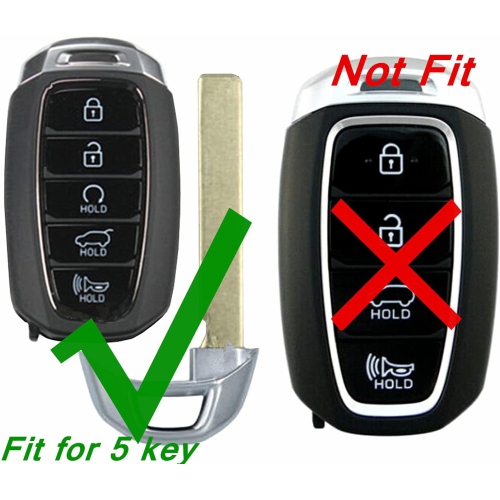 Silicone Rubber Key Fob Cover Compatible with 2017-2020 Hyundai Palisade Ix35 Solaris Azera Grandeur Ig