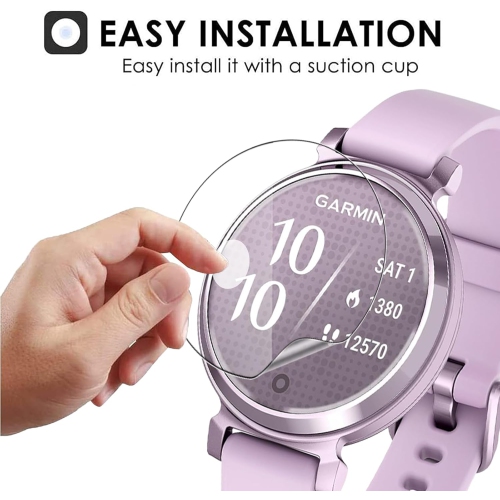 Protecteur d'écran pour Lily 2 de Garmin, paquet de 3 pellicules de protection d'écran auto-réparatrices en TPU souple à bords incurvés de 3D [NON