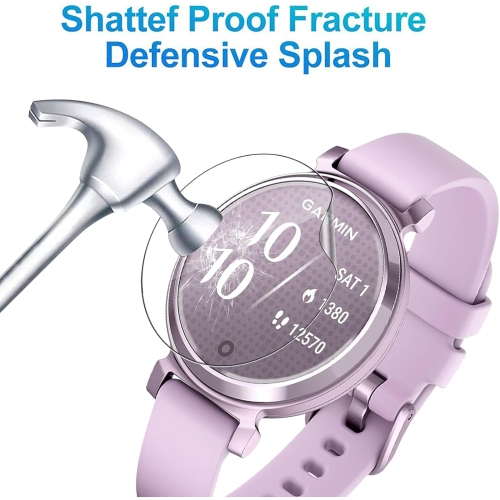 Protecteur d'écran pour Lily 2 de Garmin, paquet de 3 pellicules de protection d'écran auto-réparatrices en TPU souple à bords incurvés de 3D [NON