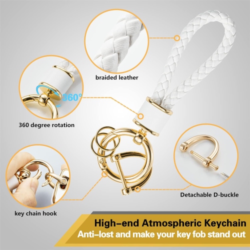 for BMW Key Fob Cover with Metal Braided Rope Keychain for Accessories, Upgraded Blade Shape Soft Key Case