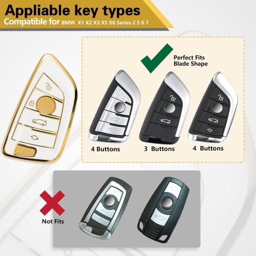 for BMW Key Fob Cover with Metal Braided Rope Keychain for Accessories, Upgraded Blade Shape Soft Key Case