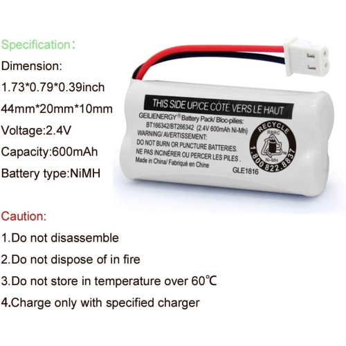 Replacement y BT166342 / BT266342 BT183342/BT283342 BT166342/BT266342 Compatible for Vtech at&T