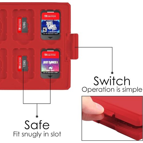 Étui de jeu compatible avec Nintendo Switch NX/NS, étui de transport protecteur rigide avec 12