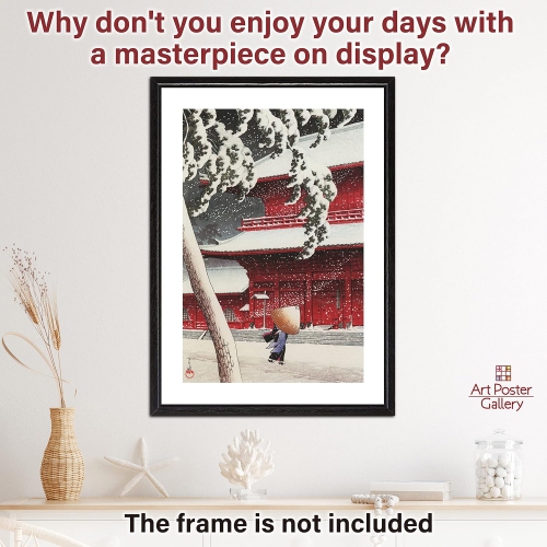 Hasui Kawase “Zojo Temple in Snow Shiba” Japanese ing Poster 16.53inch×23.38inch/42㎝×59.4㎝(A2)<fine Art Paper