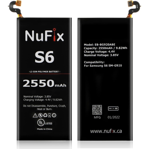 y Replacement for Samsung S6 2550mAh Compatible Replacement y EB-BG920ABE EB-BG920ABA SM-G920W8