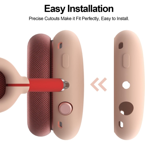 Étui pour AirPods Max, étui pour coussinets d'oreilles/couvre-oreillettes/couvre-tête pour écouteurs AirPods Max, silicone souple