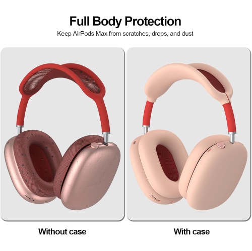 Étui pour AirPods Max, étui pour coussinets d'oreilles/couvre-oreillettes/couvre-tête pour écouteurs AirPods Max, silicone souple