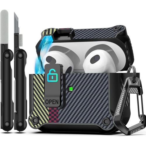 for Airpods 3rd Generation Case with Secure Lock , Full Body Shockproof Hard Shell Protective, AirPods 3