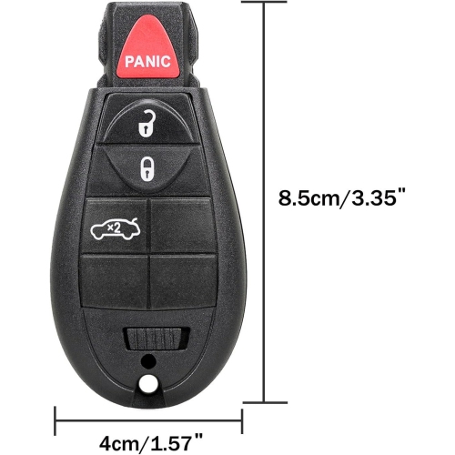 4 Buttons Replacement Keyless Remote Car Key Fob Black for 2013-2016 Dodge- M3N32297100