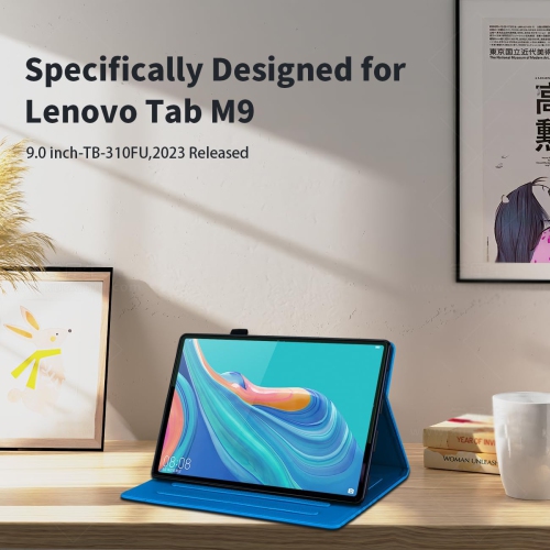Case for Lenovo Tab M9 9.0 inch with TPU Soft Shell & Premium PU Leather，Multiple Viewing Angles