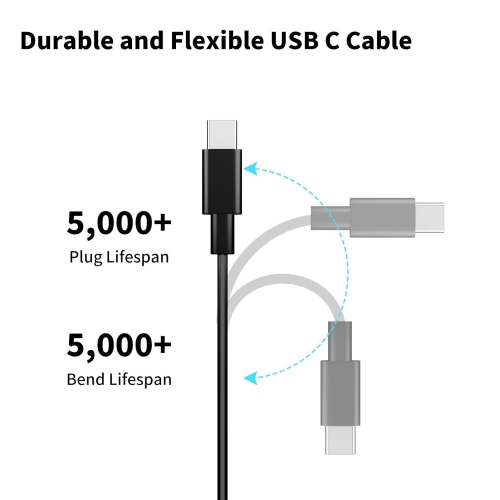 2 Pack 16.4Ft/5M Long USB C Cable, Durable USB A to USB C Charging and Data Sync Cord, Power Extension Cable for Any