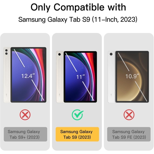 Case for Samsung Galaxy Tab S9 11-Inch, Translucent Back Tri-Fold Stand Protective Tablet Cover, Support S Pen