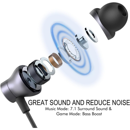 USB Earbuds with rophone for PC, USB Gaming Earbuds for PC Laptop Desktop Notebook PS5 PS4, Noise Cancelling