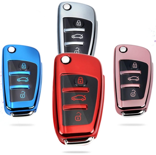 Soft TPU Case Cover Protector Case for Audi Flip Car Remote Key Fob Cover for Audi A1 A3 A4 A6 A8 Quattro Q2