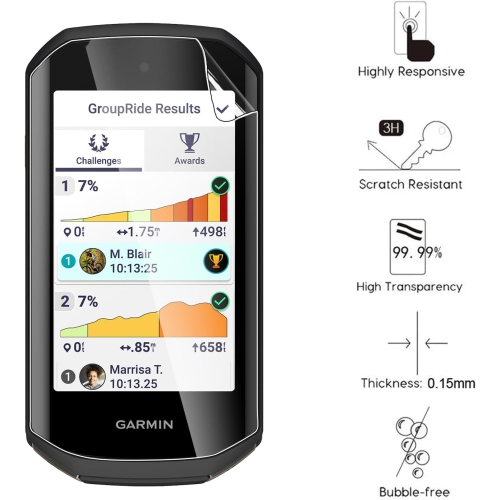 Screen Protector for Garmin Edge 1050, 2 Pack Flexible PET HD Clear [High Definition][Bubble Free] Screen