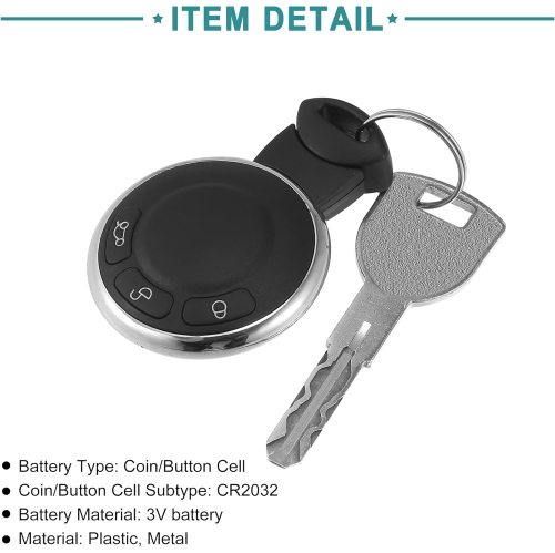 315MHz Keyless Entry Remote Key Fob Fit for Mini Cooper - Pack of 1 Black