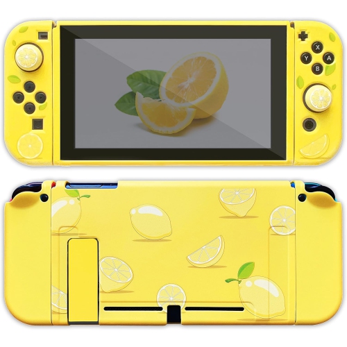 Ensemble Switch Citron | Fruits Cartoon Pastel de printemps | Couvercle amovible avec capuchons antidérapants