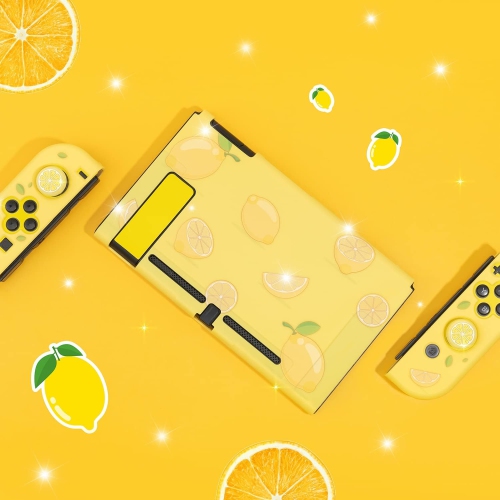 Ensemble Switch Citron | Fruits Cartoon Pastel de printemps | Couvercle amovible avec capuchons antidérapants