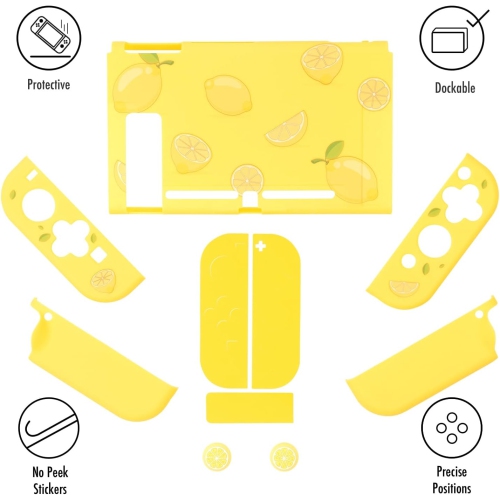 Ensemble Switch Citron | Fruits Cartoon Pastel de printemps | Couvercle amovible avec capuchons antidérapants