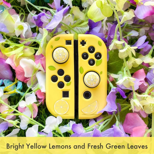 Ensemble Switch Citron | Fruits Cartoon Pastel de printemps | Couvercle amovible avec capuchons antidérapants