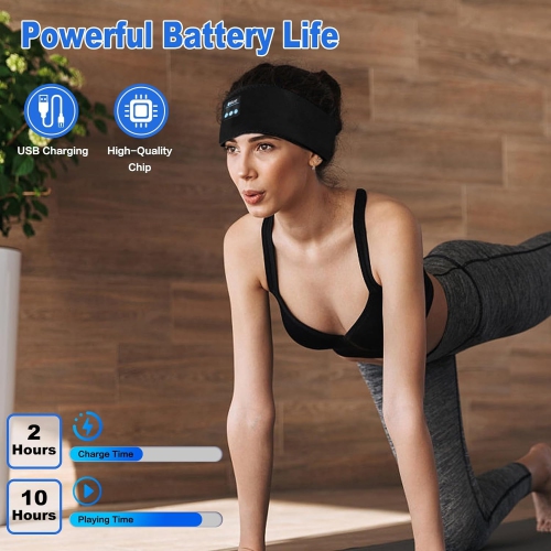 Casque d'écoute Sleep Headphones Bluetooth Sports Head - Tête de sommeil Bluetooth 5,2 avec stéréo HD ultramince