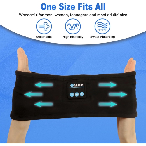 Casque d'écoute Sleep Headphones Bluetooth Sports Head - Tête de sommeil Bluetooth 5,2 avec stéréo HD ultramince