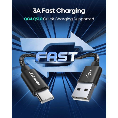 Câble USB-C 6&nbsp;pi, paquet de 2 câbles USB à USB-C, câble de chargement rapide de type C tressé pour iPhone 15 Pro Max