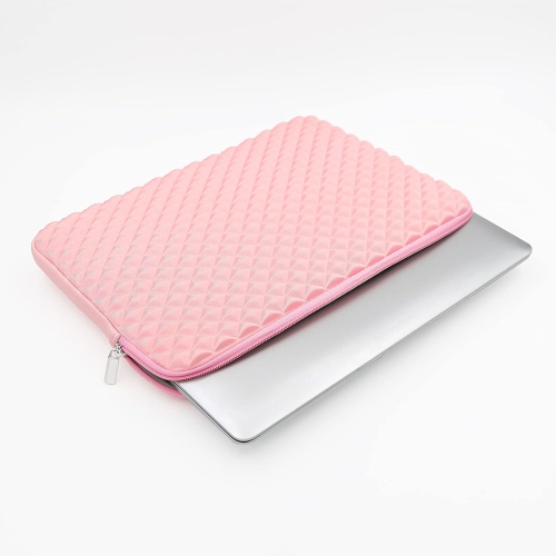 RAINYEAR 16 Inch Laptop Sleeve Diamond Foam Shock Resistant Padded Protective Case Fluffy Lining Zipper Cover Carrying
