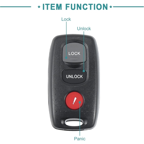 Keyless Entry Remote Key Fob Fit for Mazda 3 - Pack of 1 Black