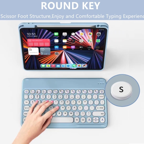 Keyboard Case for Galaxy Tab S6 Lite 2022/2020, Magnetically Detachable Bluetooth Round Key