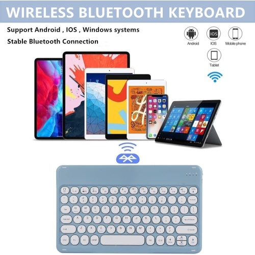 Keyboard Case for Galaxy Tab S6 Lite 2022/2020, Magnetically Detachable Bluetooth Round Key