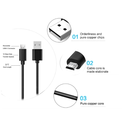 5FT Replacement Mirco USB Charger Charging Cable Power Cord for OneTouch Verio Flex (Not Compatible with OneTouch Verio