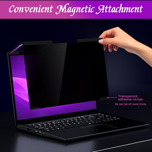 Magnetic Laptop Privacy Screen 14 Inch - Computer Screen Privacy Shield, Anti-Glare Blue Light